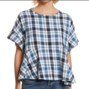 The Great. Plaid peplum top.